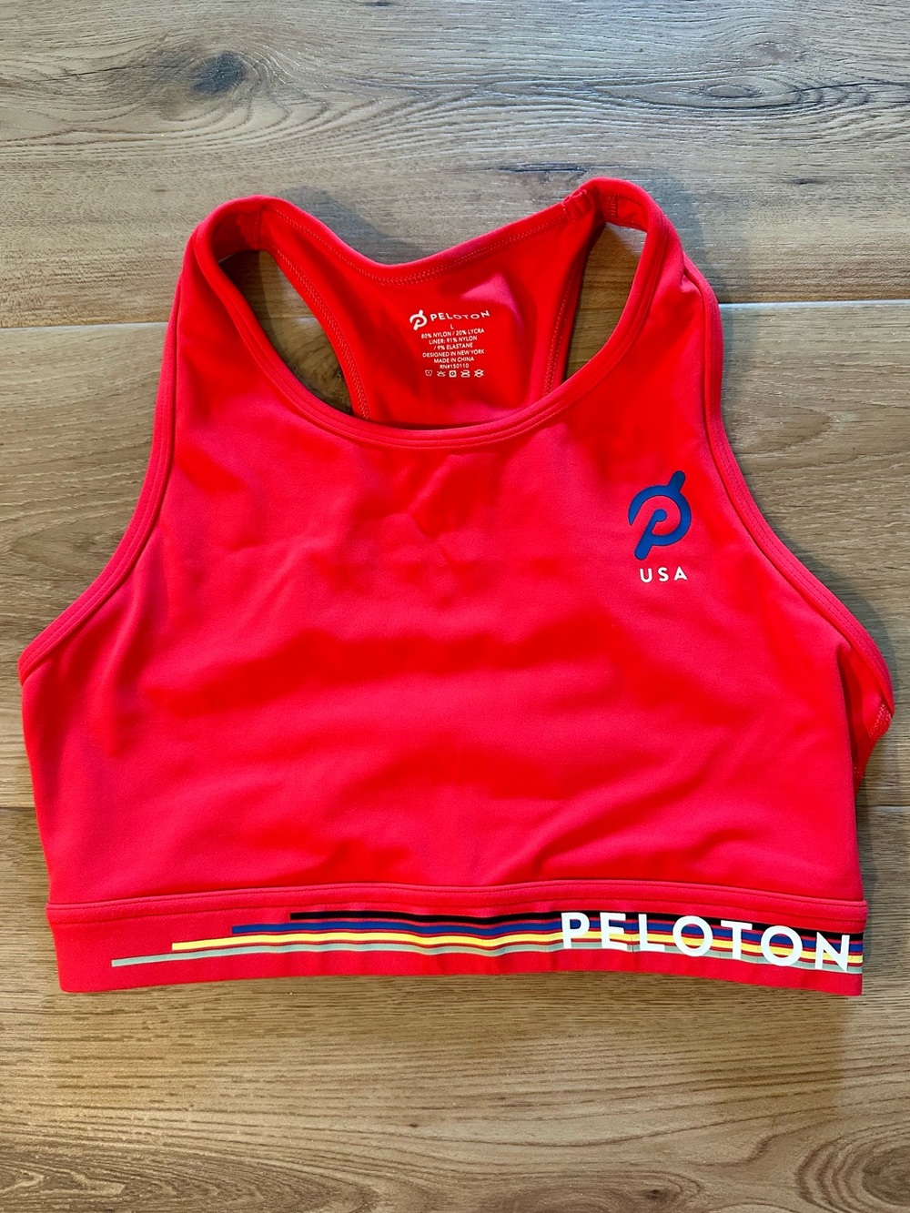 Peloton Bright Red Racerback Sports Bra